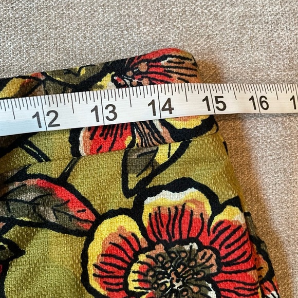 Ann Taylor LOFT Vintage 90's Floral Barkcloth Zip Back Kick Pleat Pencil Skirt - Picture 7 of 10